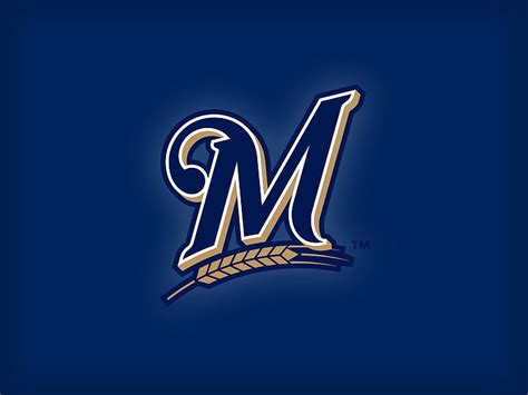 HD wallpaper: blue and white M logo, milwaukee brewers, baseball, team ...