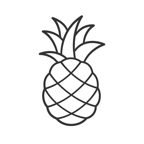 Pineapple cartoon outline clip art. Simple flat vector illustration ...