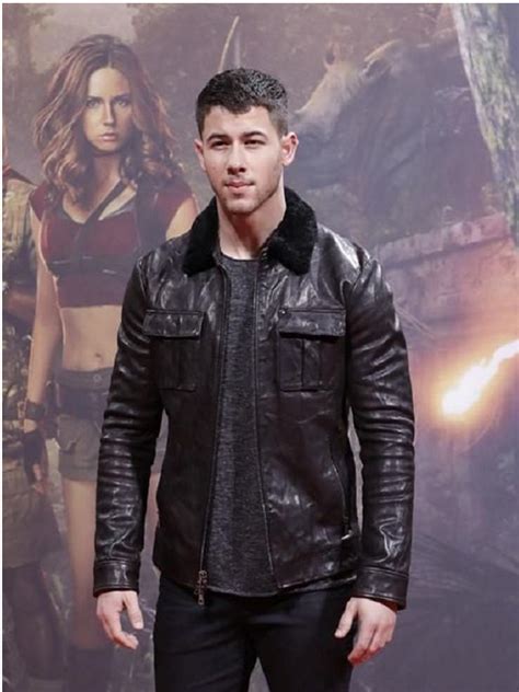 Nick Jonas Jumanji Premiere Leather Jacket