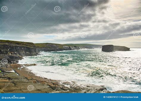 Stormy Cliffs of Kilkee in Ireland County Clare. Tourist Destination Stock Photo - Image of ...