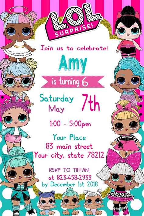 LoL doll | Lol dolls, Printable birthday invitations, Birthday ...