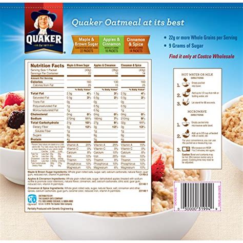 Quaker Oatmeal Nutrition | Blog Dandk