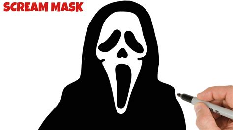 How to Draw Scream Mask or Ghostface from SCREAM | Super Easy - YouTube