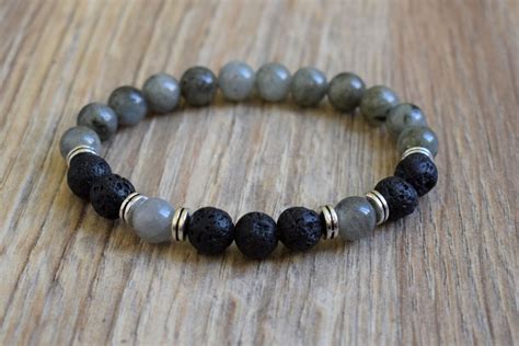 Mens beaded bracelet gift ideas for men lava bracelet gift | Etsy