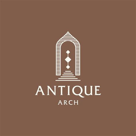 mystic doorway logo, antique arch architecture entrance and stairway ...