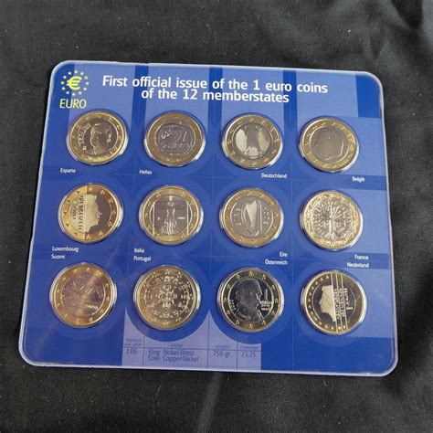 First Official Issue of the 1 Euro Coins - 12 Coin Uncirculated set - AJB Collectables