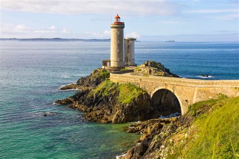 Petit Minou Lighthouse in French Brittany. Stock Photo - Image of pier ...