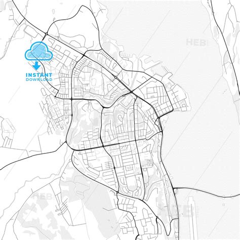 Vector PDF map of Akureyri, Iceland - HEBSTREITS Sketches | Printable maps, Map vector, Iceland