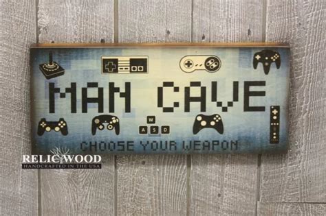 Gamer Man Cave - Handcrafted Wall Art - Relic Wood