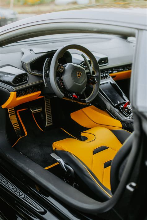 Download Orange Interior Lamborghini Galaxy Wallpaper | Wallpapers.com