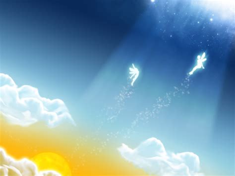 Angels In The Sky Background For PowerPoint - Miscellaneous PPT Templates