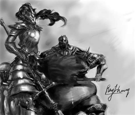 Ornstein and Smough by OneRainyMorning on DeviantArt