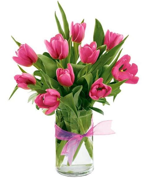 10 Pink Tulips Vase | Online Gift and Flowers