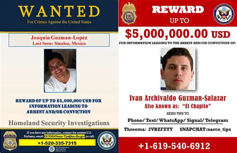 US State Department releases wanted posters for Guzmán brothers