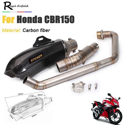 CBR150 Motorcycle Exhaust Slip On Full System motorcycle Modified headers Middle Link Pipe ...