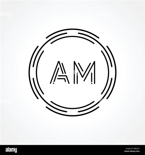 Initial AM Logo Creative Typography Vector Template. Digital Abstract ...