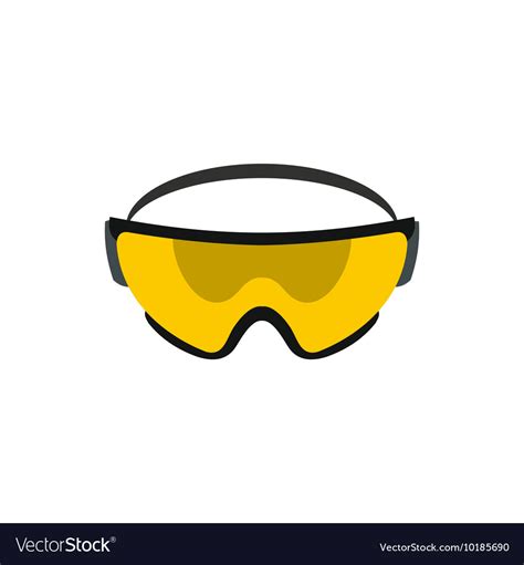 Yellow safety glasses icon flat style Royalty Free Vector