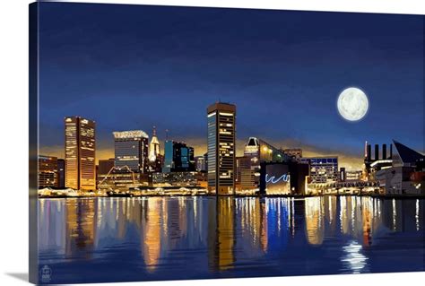 Baltimore, Maryland, Skyline at Night | Great Big Canvas