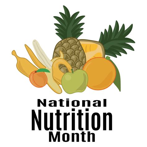 National Nutrition Month, Set of fruits as an idea for a poster, banner ...