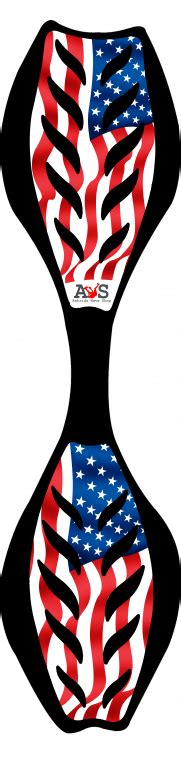 Ripstik air pro blauw met losse sticker type USA vlag - Razor ripstik air - www.astridswaveshop.nl