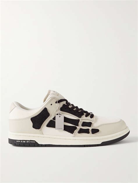 AMIRI Skel Top Colour-Block Leather and Suede Sneakers for Men | MR PORTER