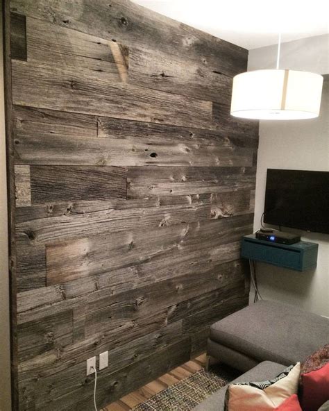 barnboardstore.com on Instagram: “Another classic grey reclaimed barn board feature wall ...