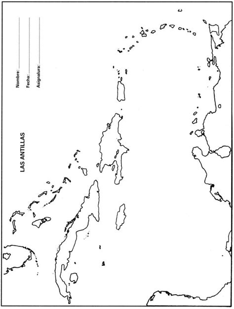 Mapa de las Antillas para imprimir gratis