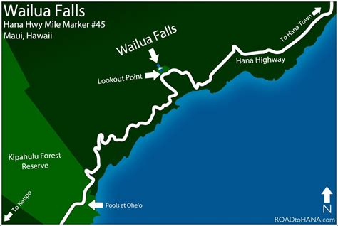 Wailua Falls Maui Map | Wailua, Maui, Maui map