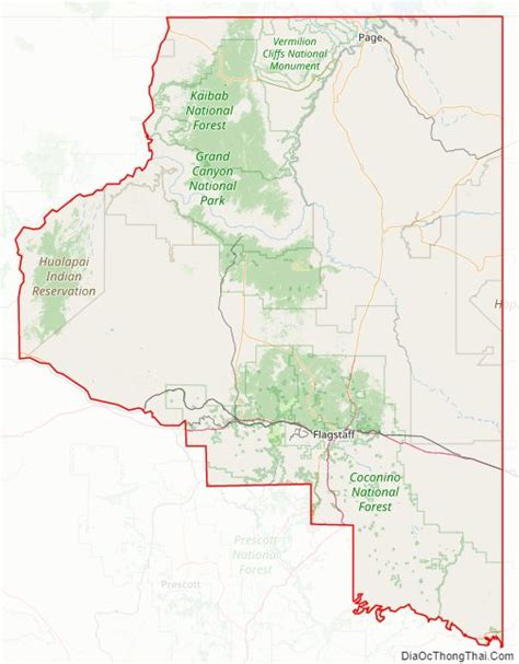 Map of Coconino County, Arizona - Thong Thai Real