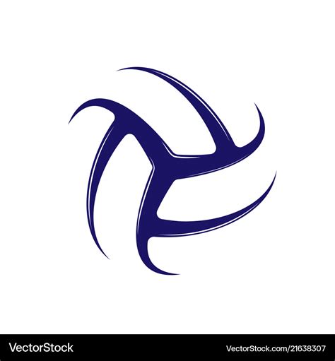 Volleyball blue logo Royalty Free Vector Image