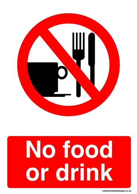 No Food Or Drink Sign Printable