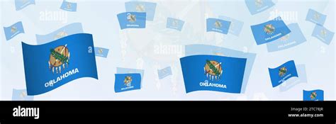 Oklahoma flag-themed abstract design on a banner. Abstract background ...