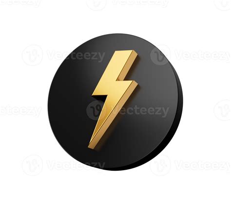 Thunderbolt Logo Design in a Black Circle 20026867 PNG