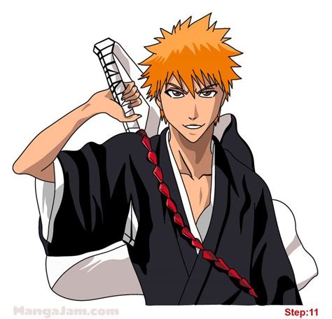 How to Draw Ichigo Kurosaki from Bleach - MANGAJAM.com in 2021 ...