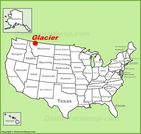 Glacier National Park location on the U.S. Map - Ontheworldmap.com