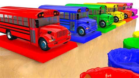 BUS COLOR for Kids - Learn Cars w Learning Educational Video - 3D Superheroes for babies - YouTube