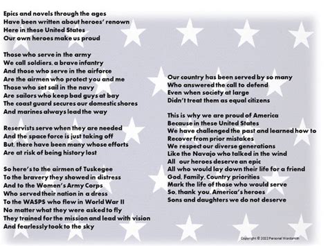 Veteran's Day Memorial Poetry Print Rhyming Veteran's