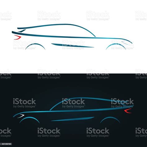 Concept Design Blue Car Silhouette Vector Illustration Stock Illustration - Download Image Now ...