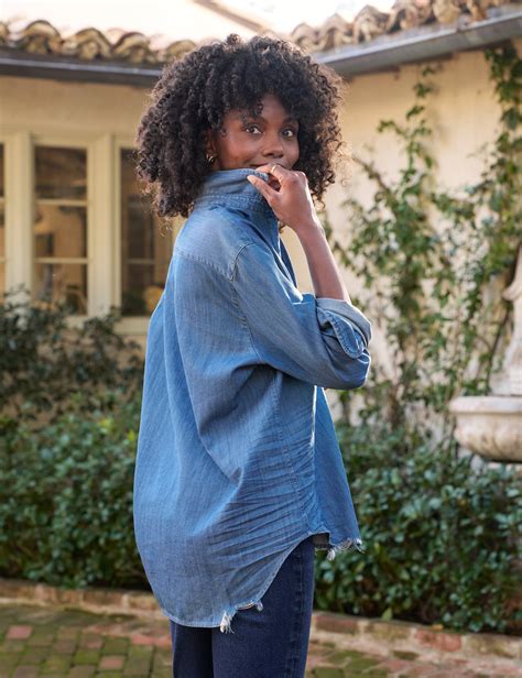 Eileen, Relaxed Button-Up Shirt, Indigo Denim | Frank & Eileen