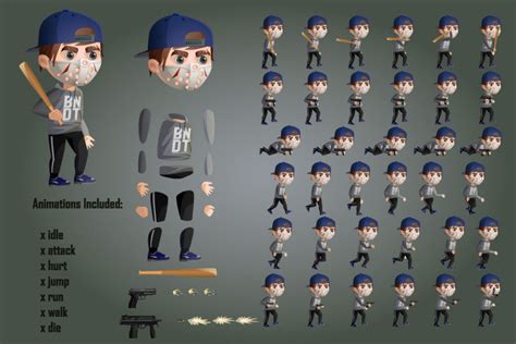 2D Game Street Bandits Character Sprites Sheets - CraftPix.net