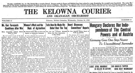 Historical editions of Kelowna Daily Courier, 1904-1945, now viewable ...