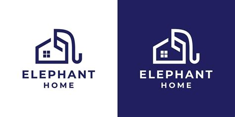 logo design inspiration animal elephant and home vector illustration ...