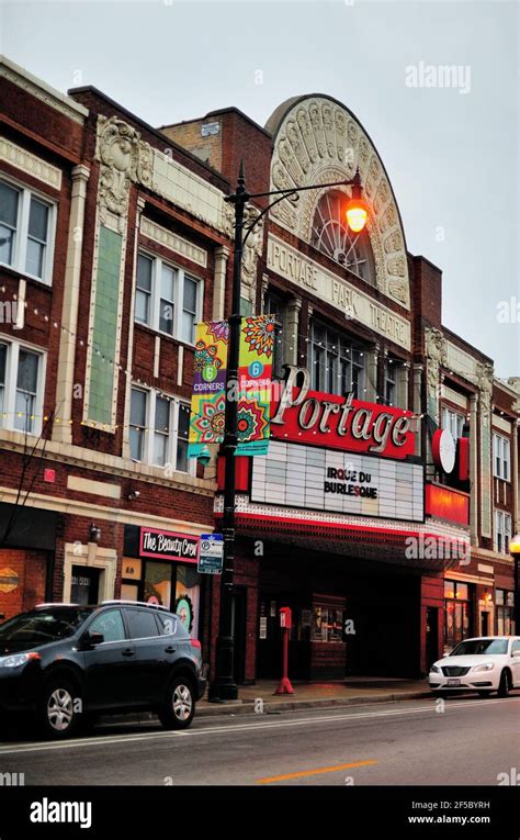 Chicago, Illinois, USA. The Portage Theater in city's Portage Park neighborhood opened in 1920 ...