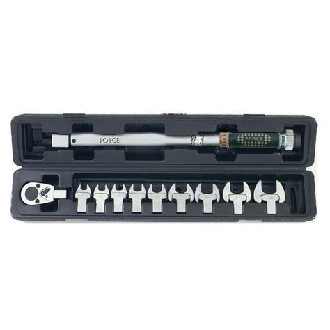 Force 64705 Head-interchangeable torque wrench & spanner set 11pc