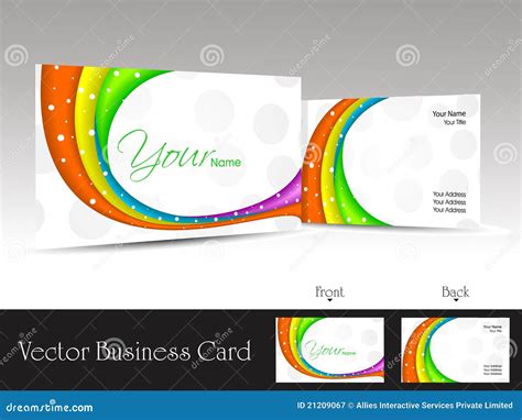 White Background Business Card With Colorful Waves Royalty Free Stock ...