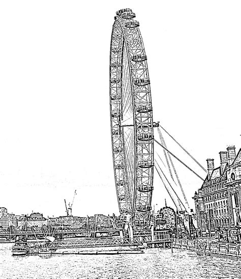 Stock Pictures: London Eye Sketches, Silhouettes and Illustrations