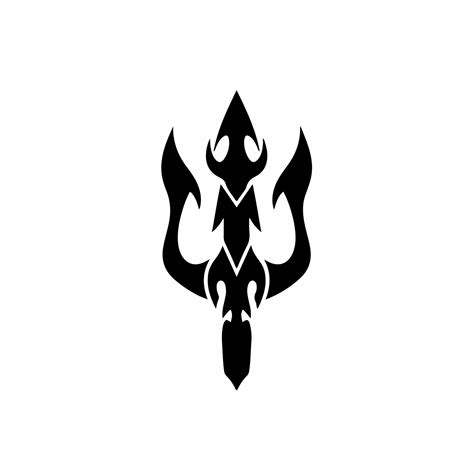 Trident Symbol Logo. Tribal Tattoo Design. Stencil Vector Illustration 16189191 Vector Art at ...