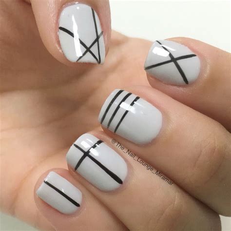 Geometric lines nail art design | Line nail designs, Line nail art ...