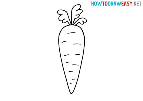 How to Draw a Carrot for Beginners | Carrot drawing, Easy cartoon ...