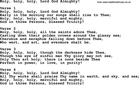 Holy, Holy, Holy, Lord God Almighty! - Apostolic and Pentecostal Hymns and Gospel Songs - lyrics ...